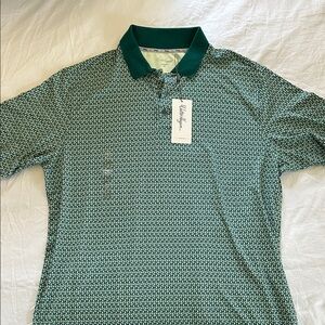 Walter Hagen Green Geometric Polo Shirt